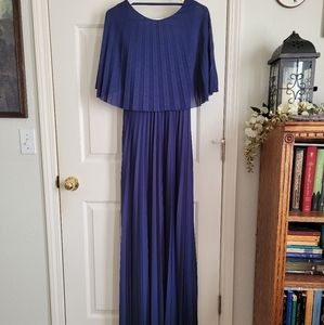 Beautiful Navy Blue Backless Maxi Dress